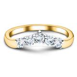 5 Stone Diamond Wishbone Ring 0.45ct G/SI Diamonds In 18k Yellow Gold - All Diamond