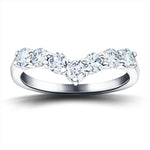 7 Stone Diamond Wishbone Ring 1.00ct G/SI Diamonds in Platinum - All Diamond