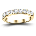 7 Stone Half Eternity Ring 1.60ct G/SI Diamonds in 18k Yellow Gold 4.1mm - All Diamond