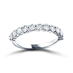 7 Stone Half Eternity Ring 2.20ct G/SI Diamonds in 18k White Gold 4.3mm - All Diamond