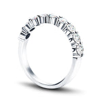 7 Stone Half Eternity Ring 2.20ct G/SI Diamonds in 18k White Gold 4.3mm - All Diamond