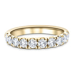 7 Stone Half Eternity Ring 2.20ct G/SI Diamonds in 18k Yellow Gold - All Diamond