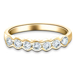 7 Stone Semi Bezel Set Diamond Ring 0.75ct G/SI in 18k Yellow Gold - All Diamond