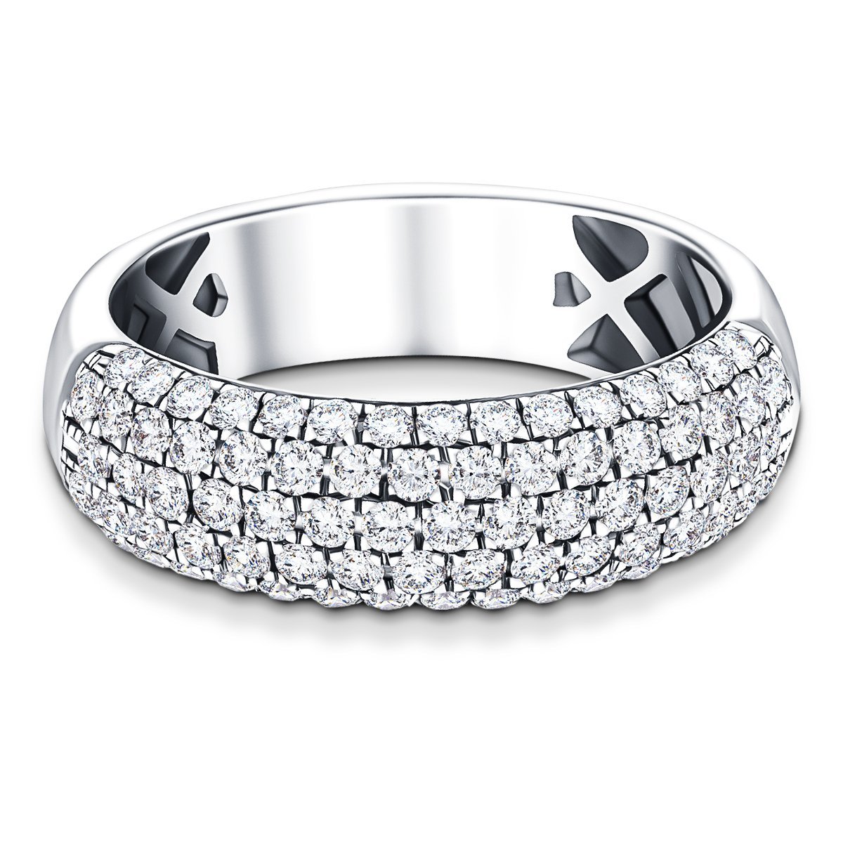 77 Stone Pave Diamond Half Eternity Ring 1.00ct G/SI Platinum - All Diamond