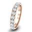 8 Stone Half Eternity Ring 1.50ct G/SI Diamonds in 18k Rose Gold - All Diamond