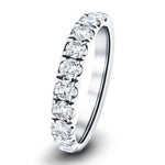 8 Stone Half Eternity Ring 1.50ct G/SI Diamonds in 18k White Gold - All Diamond