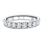8 Stone Half Eternity Ring 1.50ct G/SI Diamonds in 18k White Gold - All Diamond