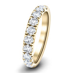 8 Stone Half Eternity Ring 1.50ct G/SI Diamonds in 18k Yellow Gold - All Diamond