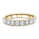 8 Stone Half Eternity Ring 1.50ct G/SI Diamonds in 18k Yellow Gold - All Diamond