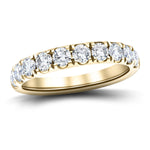 8 Stone Half Eternity Ring 1.50ct G/SI Diamonds in 18k Yellow Gold - All Diamond