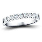 9 Stone Half Eternity Ring 0.80ct G/SI Diamonds in Platinum 3.2mm - All Diamond