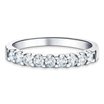 9 Stone Half Eternity Ring 0.80ct G/SI Diamonds in Platinum 3.2mm - All Diamond