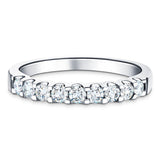 9 Stone Half Eternity Ring 0.80ct G/SI Diamonds in Platinum 3.2mm - All Diamond