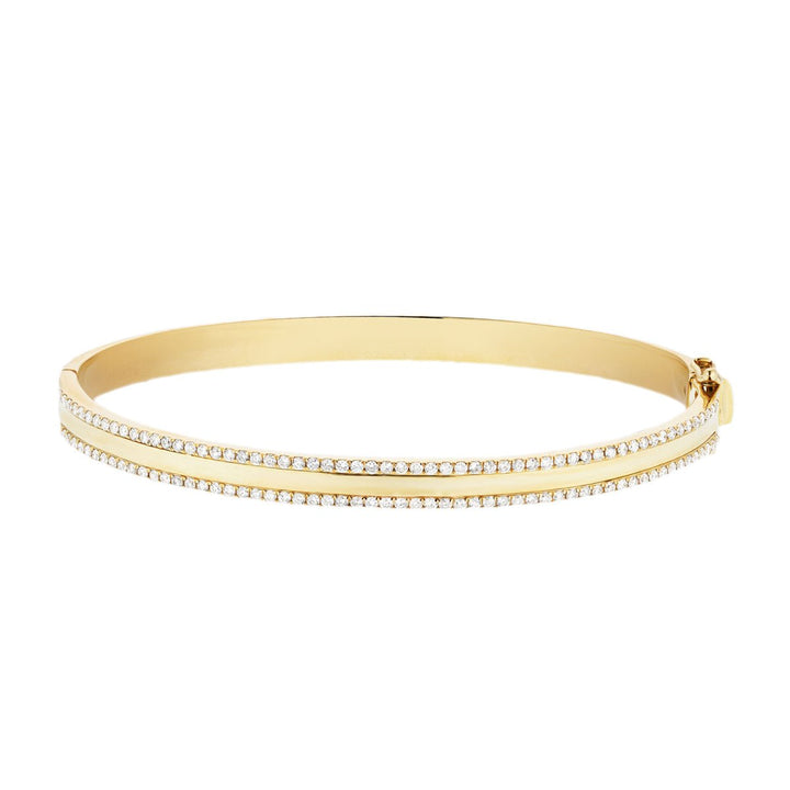 Brazalete de oro amarillo de 9 k con diamantes de calidad G/SI de 1,05 ct