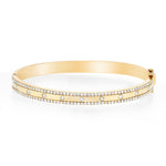 9k Yellow Gold Diamond Bangle 1.80ct G/SI Quality Diamonds - All Diamond