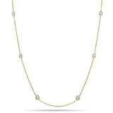Round Diamond Chain Necklace 4.40ct G/SI 18k Yellow Gold 42"