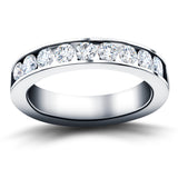 Anillo de media eternidad con montura de canal de 0,80 ct G/SI en oro blanco de 18 k de 4,0 mm