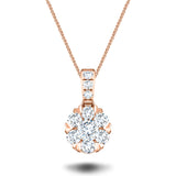 Collar con colgante de racimo de diamantes 0,35 ct G/SI Oro rosa de 18 k 7,0x13,0