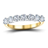 Seven Stone Diamond Ring with 0.33ct G/SI Quality in 18k Yellow Gold