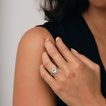 Aquamarine 0.65ct and Diamond 0.31ct Cluster Ring in Platinum - All Diamond