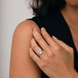 Aquamarine 0.65ct and Diamond 0.31ct Cluster Ring in Platinum - All Diamond
