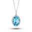Aquamarine 3.20ct & 0.36ct G/SI Diamond Necklace in 18k White Gold