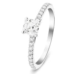 Asscher Cut Diamond Side Stone Engagement Ring 0.55ct E/VS in Platinum - All Diamond