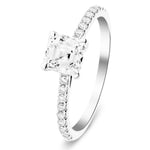 Asscher Cut Diamond Side Stone Engagement Ring 1.00ct E/VS in Platinum - All Diamond