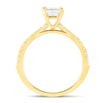 Asscher Cut Diamond Side Stone Engagement Ring 1.30ct E/VS in 18k Yellow Gold - All Diamond