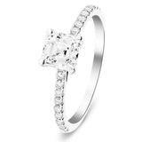 Asscher Cut Diamond Side Stone Engagement Ring 1.30ct G/SI in Platinum - All Diamond