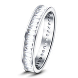 Baguette Channel Diamond Full Eternity Ring 1.15ct in Platinum 3.4mm - All Diamond