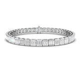 Baguette Diamond Tennis Bracelet 6.00ct G/SI in 18k White Gold - All Diamond