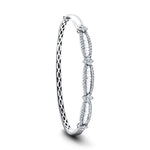 Baguette & Round Diamond Bangle 2.20ct G/SI Diamond in 18k White Gold - All Diamond