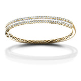 Baguette & Round Diamond Bangle 3.50ct G/SI Diamond in 18k Yellow Gold - All Diamond