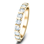 Bar Set Diamond Half Eternity Ring 0.50ct G/SI Diamonds 18k Yellow Gold - All Diamond