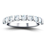 Bar Set Diamond Half Eternity Ring 0.75ct G/SI Diamonds in Platinum - All Diamond