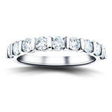Bar Set Diamond Half Eternity Ring 0.75ct G/SI Diamonds in Platinum - All Diamond