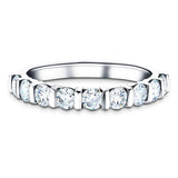 Bar Set Diamond Half Eternity Ring 1.00ct G/SI Diamonds in Platinum - All Diamond