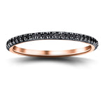 Black Diamond Full Eternity Ring 0.35ct 50 Stone in 18k Rose Gold - All Diamond