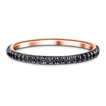 Black Diamond Full Eternity Ring 0.35ct 50 Stone in 18k Rose Gold - All Diamond