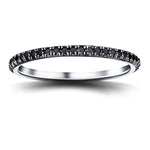 Black Diamond Full Eternity Ring 0.35ct 50 Stone in 18k White Gold - All Diamond