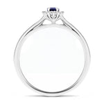 Blue Sapphire 0.20ct and Diamond 0.05ct Ring In 9k White Gold - All Diamond