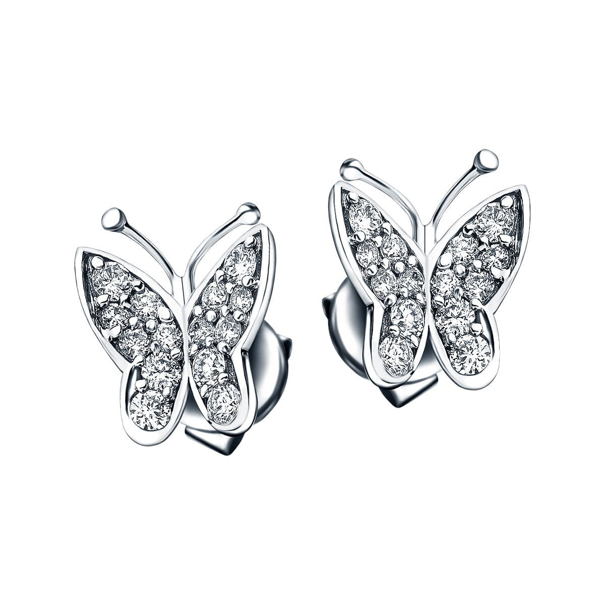 Butterfly Diamond Earrings 0.40ct G/SI Quality in 18k White Gold - All Diamond