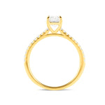 Certified Cushion Diamond Side Stone Engagement Ring 1.30ct G/SI in 18k Yellow Gold - All Diamond