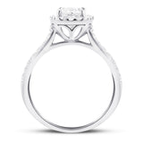 Certified Diamond Halo Cushion Engagement Ring 1.15ct Platinum - All Diamond