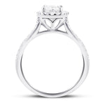 Certified Diamond Halo Cushion Engagement Ring 1.45ct Platinum - All Diamond