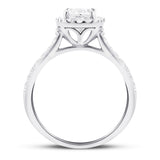 Certified Diamond Halo Cushion Engagement Ring 1.45ct Platinum - All Diamond