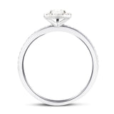 Certified Diamond Pear Halo Engagement Ring 0.50ct G/SI 18k White Gold - All Diamond