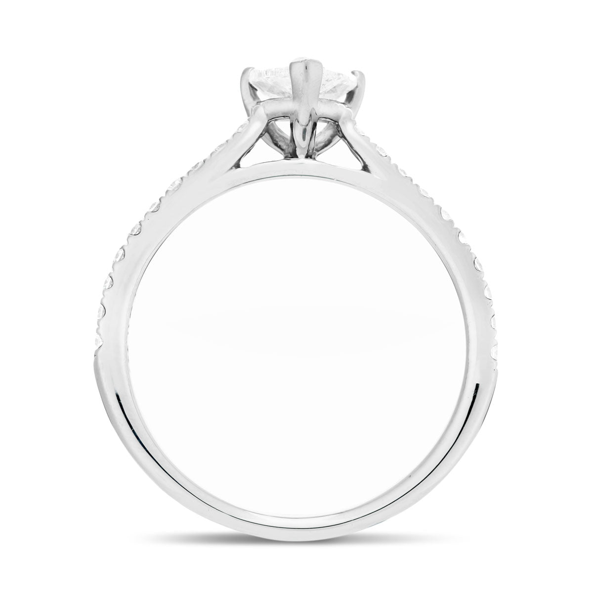 Certified Diamond Pear Side Stone Engagement Ring 1.00ct E/VS Platinum - All Diamond