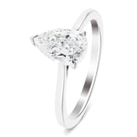 Certified Diamond Pear Solitaire Engagement Ring 0.30ct E/VS Platinum - All Diamond